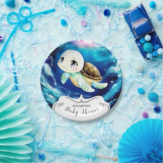 Farbenfrohe Mini-Kinderdusche Pappteller (Party)