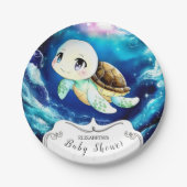 Farbenfrohe Mini-Kinderdusche Pappteller (Vorderseite)