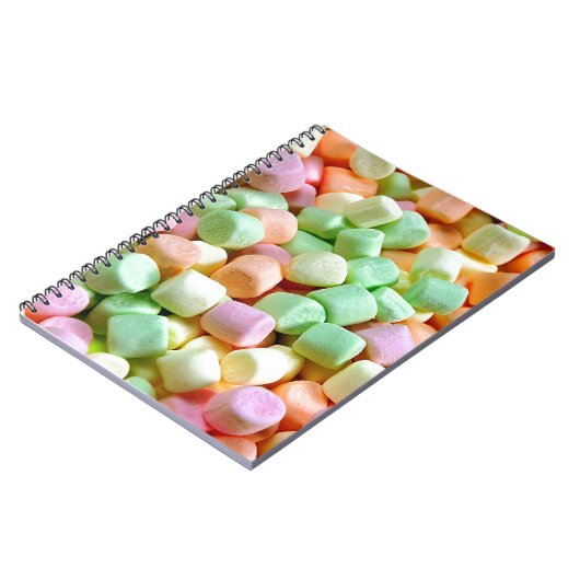 Farbenfrohe Mini-Marshmallows-Notebook Notizblock (Linke Seite)