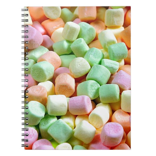 Farbenfrohe Mini-Marshmallows-Notebook Notizblock (Vorderseite)