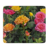 Farbenfrohe Miniatur-Rose Schneidebrett (Vorderseite)