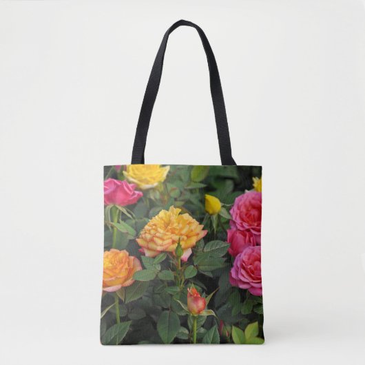 Farbenfrohe Miniatur-Rose Tasche (Vorderseite)