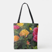 Farbenfrohe Miniatur-Rose Tasche (Rückseite)