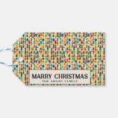 Farbenfrohe Minimal Pine Trees Custom Frohe Weihna Geschenkanhänger (Rückseite Horizontal)