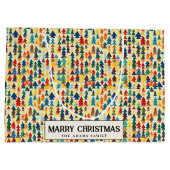 Farbenfrohe Minimal Pine Trees Custom Frohe Weihna Große Geschenktüte (Rückseite)
