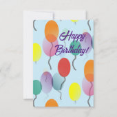 Farbenfrohe Minimalistische Balloons Happy Birthda Karte (Vorderseite)