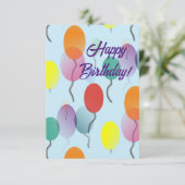 Farbenfrohe Minimalistische Balloons Happy Birthda Karte (Stehend Vorderseite)