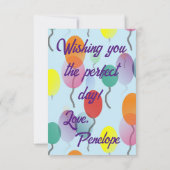 Farbenfrohe Minimalistische Balloons Happy Birthda Karte (Rückseite)