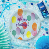 Farbenfrohe Minimalistische Balloons zum Geburtsta Pappteller (Party)