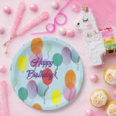 Farbenfrohe Minimalistische Balloons zum Geburtsta Pappteller (Party)