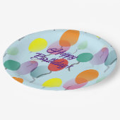 Farbenfrohe Minimalistische Balloons zum Geburtsta Pappteller (Schrägansicht)