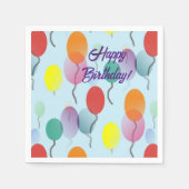Farbenfrohe Minimalistische Balloons zum Geburtsta Serviette (Vorderseite)