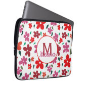 Farbenfrohe minimalistische florale Monogramm Laptopschutzhülle (Vorne Rechts)