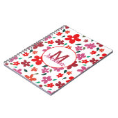Farbenfrohe minimalistische florale Monogramm Notizblock (Linke Seite)