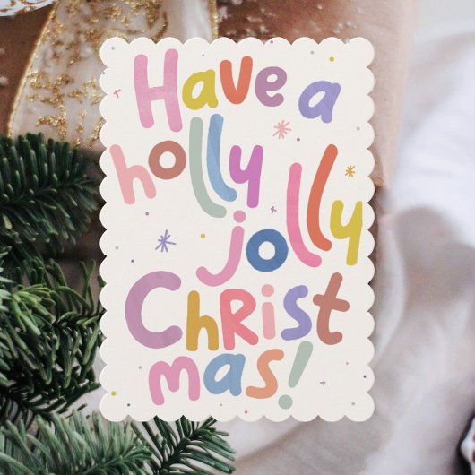 Farbenfrohe minimalistische moderne Weihnachtskart Einladung