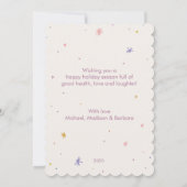 Farbenfrohe minimalistische moderne Weihnachtskart Einladung (Rückseite)