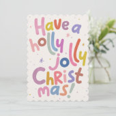 Farbenfrohe minimalistische moderne Weihnachtskart Einladung (Stehend Vorderseite)