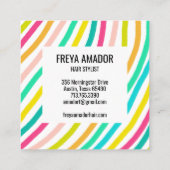 Farbenfrohe Minimalistische Streifen dank QR-Code Rabattkarte (Rückseite)