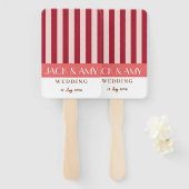 Farbenfrohe Minimalistische Streifen Hochzeit Fächer (Vorne und Hinten)