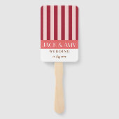 Farbenfrohe Minimalistische Streifen Hochzeit Fächer (Rückseite)