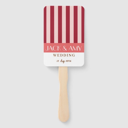 Farbenfrohe Minimalistische Streifen Hochzeit Fächer (Rückseite)