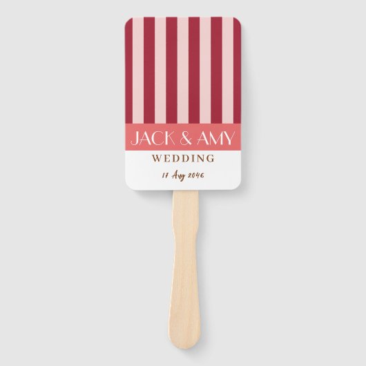 Farbenfrohe Minimalistische Streifen Hochzeit Fächer (Vorderseite)