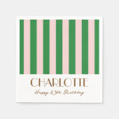 Farbenfrohe Minimalistische Streifen Party Serviette (Vorderseite)