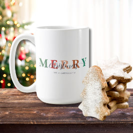 Farbenfrohe Minimalistische Weihnachtsfamilie Kaffeetasse