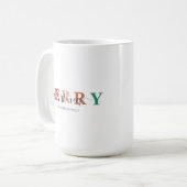 Farbenfrohe Minimalistische Weihnachtsfamilie Kaffeetasse (Vorderseite Links)