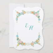 Farbenfrohe Minzbunt Pennant Garland Hochzeit Einladung (Rückseite)