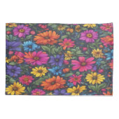Farbenfrohe Mischung aus Blumen und Pillowcase Kissenbezug (Rückseite-Links)