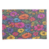 Farbenfrohe Mischung aus Blumen und Pillowcase Kissenbezug (Vorderseite-Rechts)