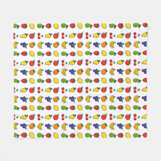 Farbenfrohe Mischung aus Fruchtmuster Fleecedecke (Vorderseite (Horizontal))