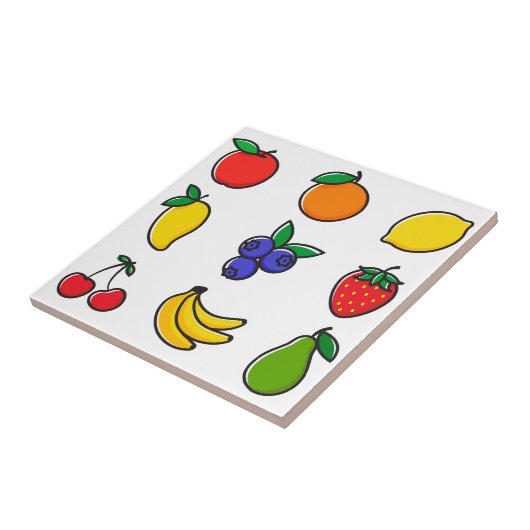 Farbenfrohe Mischung aus Fruchtmuster Fliese (Seite)