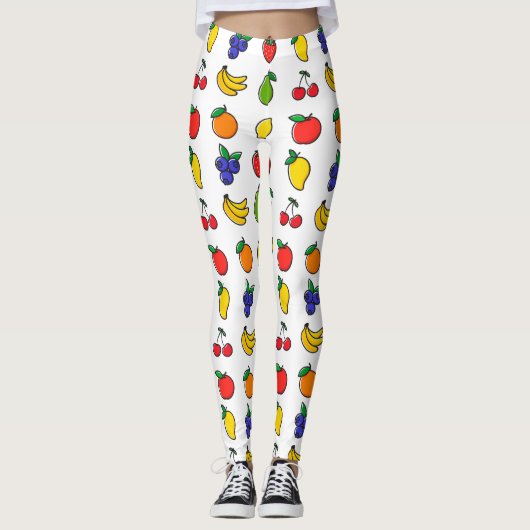 Farbenfrohe Mischung aus Fruchtmuster Leggings (Vorderseite)