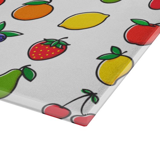 Farbenfrohe Mischung aus Fruchtmuster Schneidebrett (Ecke)