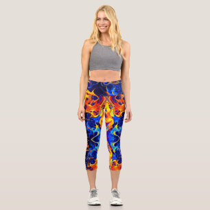 farbenfrohe Mischung aus Neonfarben, die auf schwa Capri Leggings