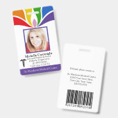 Farbenfrohe Mitarbeiter des Klinikums für Regenbog Ausweis (Front & Back)