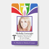 Farbenfrohe Mitarbeiter des Klinikums für Regenbog Ausweis (Front)