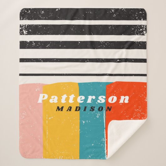 Farbenfrohe Mitte des Abstrakten Personalisierten Sherpadecke (Vorderseite)