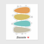 Farbenfrohe Mitte des Jahrhunderts Moderne Plektru Aufkleber (Blatt)