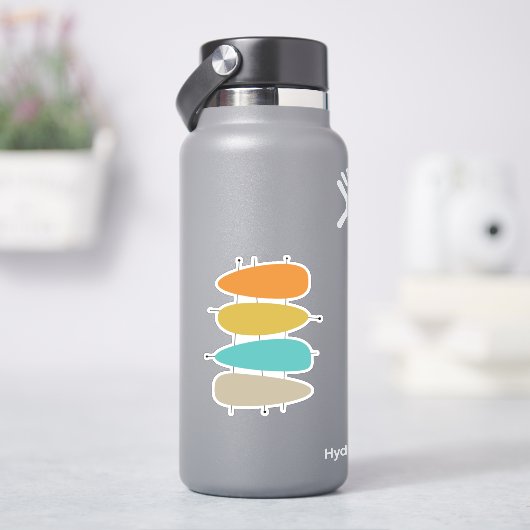 Farbenfrohe Mitte des Jahrhunderts Moderne Plektru Aufkleber (HydroFlask)