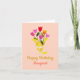 Farbenfrohe Mitte des Jahrhunderts Moderne Tulips Karte