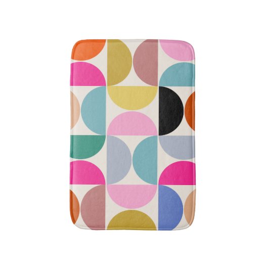 Farbenfrohe Mitte des Jahrhunderts Modernes Abstra Badematte (Vorderseite Vertikal)