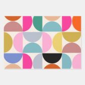 Farbenfrohe Mitte des Jahrhunderts Modernes Abstra Geschenkpapier Set (Vorderseite 2)