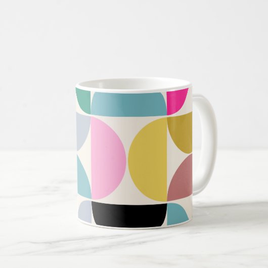 Farbenfrohe Mitte des Jahrhunderts Modernes Abstra Kaffeetasse (VorderseiteRechts)