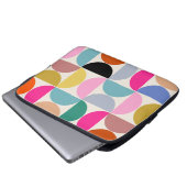 Farbenfrohe Mitte des Jahrhunderts Modernes Abstra Laptopschutzhülle (Vorne Knopf)