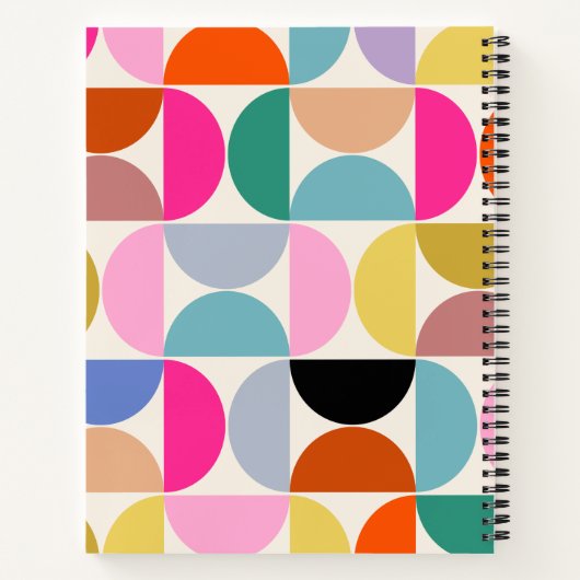 Farbenfrohe Mitte des Jahrhunderts Modernes Abstra Notizblock (Rückseite)