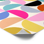 Farbenfrohe Mitte des Jahrhunderts Modernes Abstra Poster (Ecke)