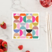 Farbenfrohe Mitte des Jahrhunderts Modernes Abstra Serviette (Beispiel)